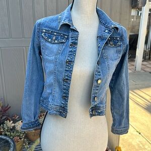Girls Med Jean jacket with stars and studs “Zana di jeans”